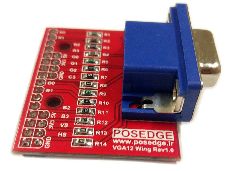 افزونه VGA دوازده بیتی (12 بیتی) برای برد آموزشی FPGA پازج یک